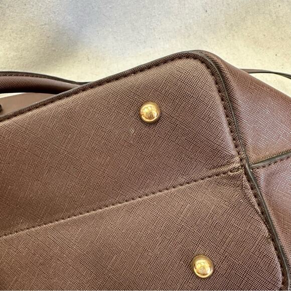 Montana West brown coated leather‎ large tote bag gold hardware - Picture 9 of 16